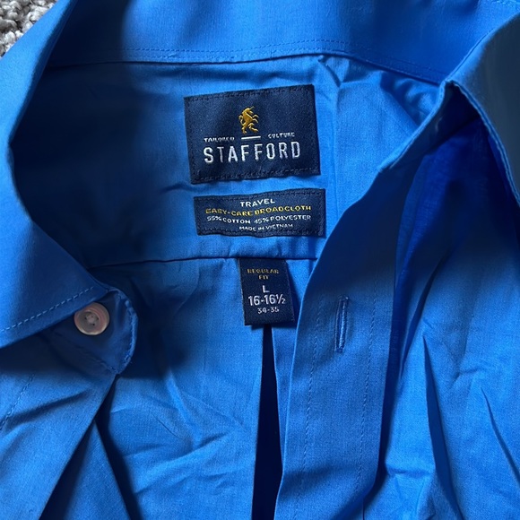 Stafford button down long sleeve shirt Regular fit large - Picture 2 of 3